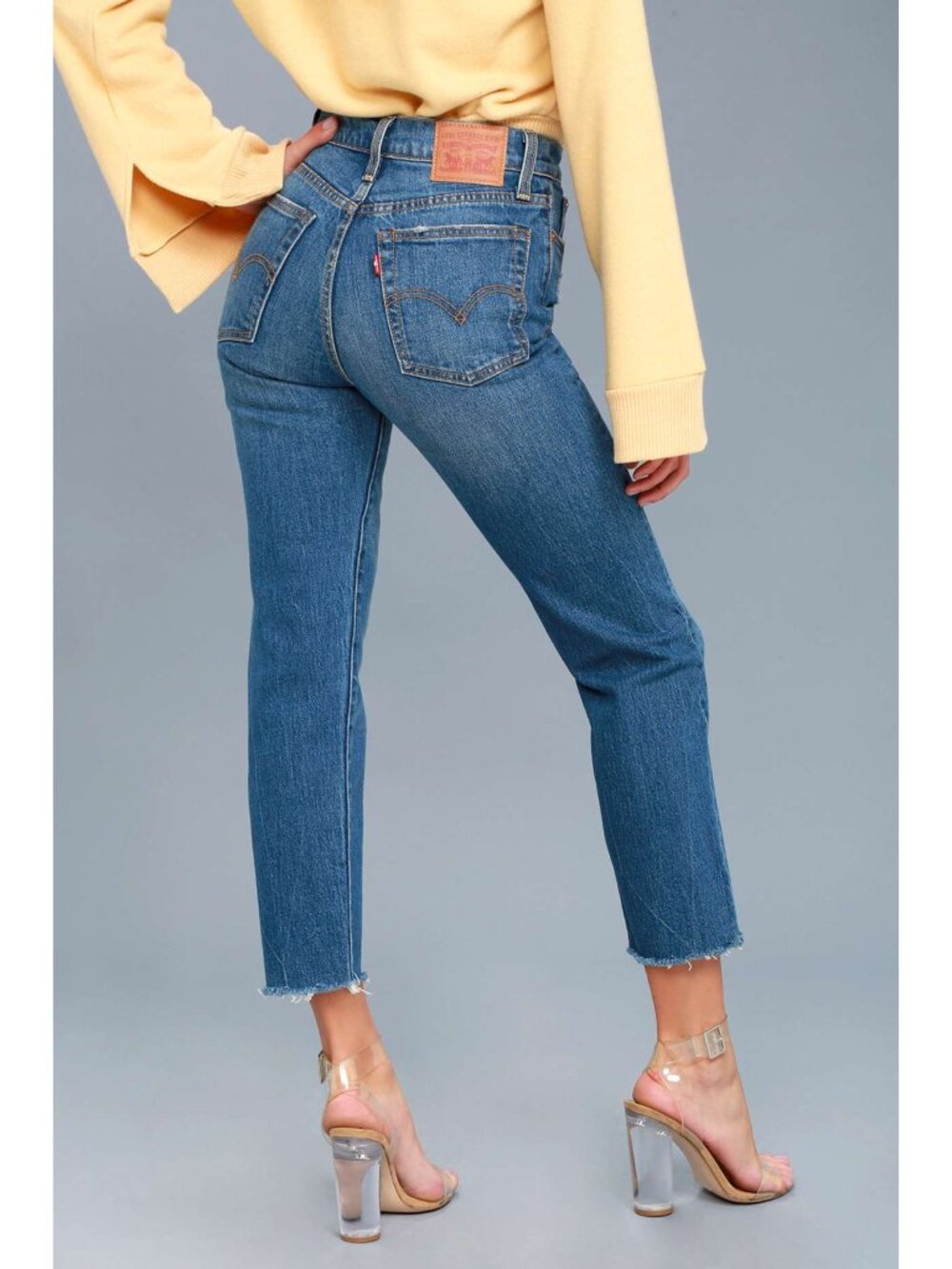 Levi’s Wedgie Straight Jeans 25 Lasting Impression Distressed Raw Hem $98 - Picture 13 of 13